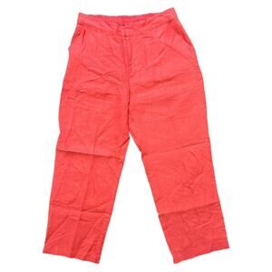 LA BLEND 100% Linen Straight Leg Lightweight Pants in Bright Coral  SZ M
